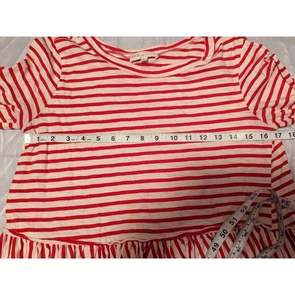 Perfect Peach Women's Size Medium Red White Stripped Long Sleeve Blouse - Picture 5 of 8